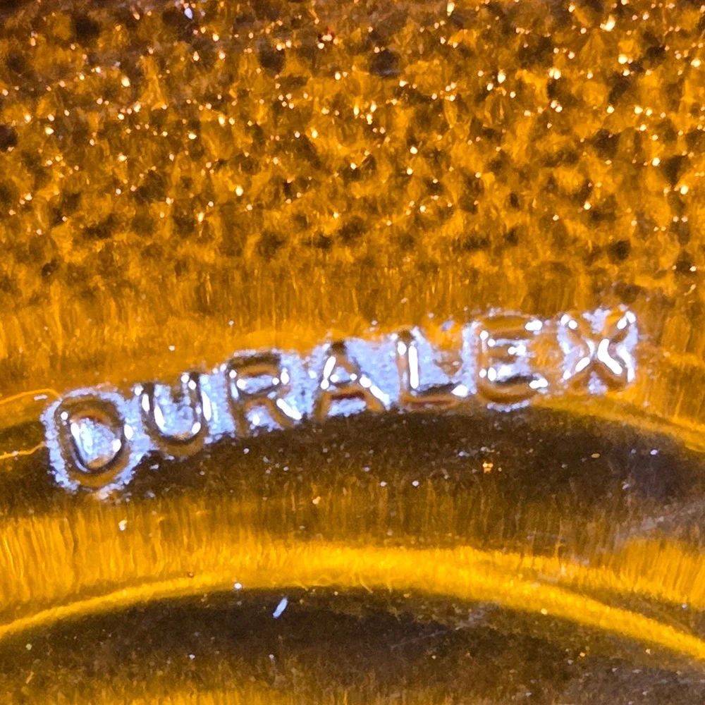Duralex Serving Bowl Amber Ribbed Glass Mid Century Modern France